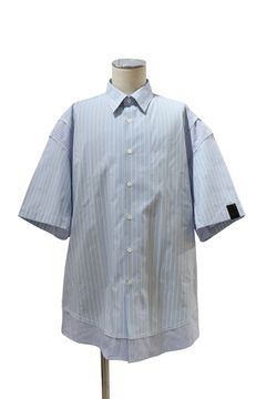 夏におすすめのN.HOOLYWOODの再構築ハーフスリーブシャツ＆デニムの爽やかブルースタイル