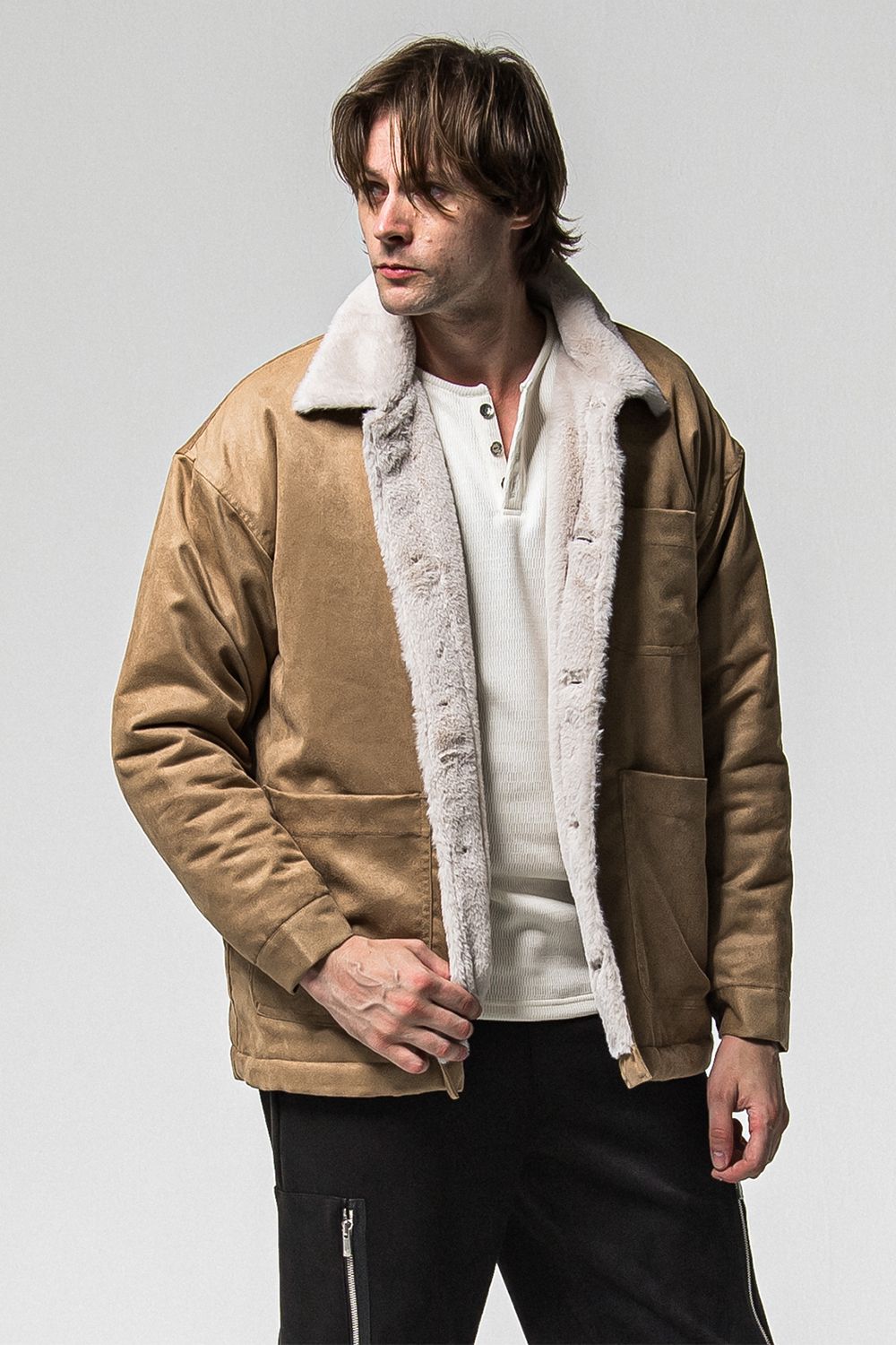 SUEDE FUR COVER ALL / スウェード ファー カバーオール