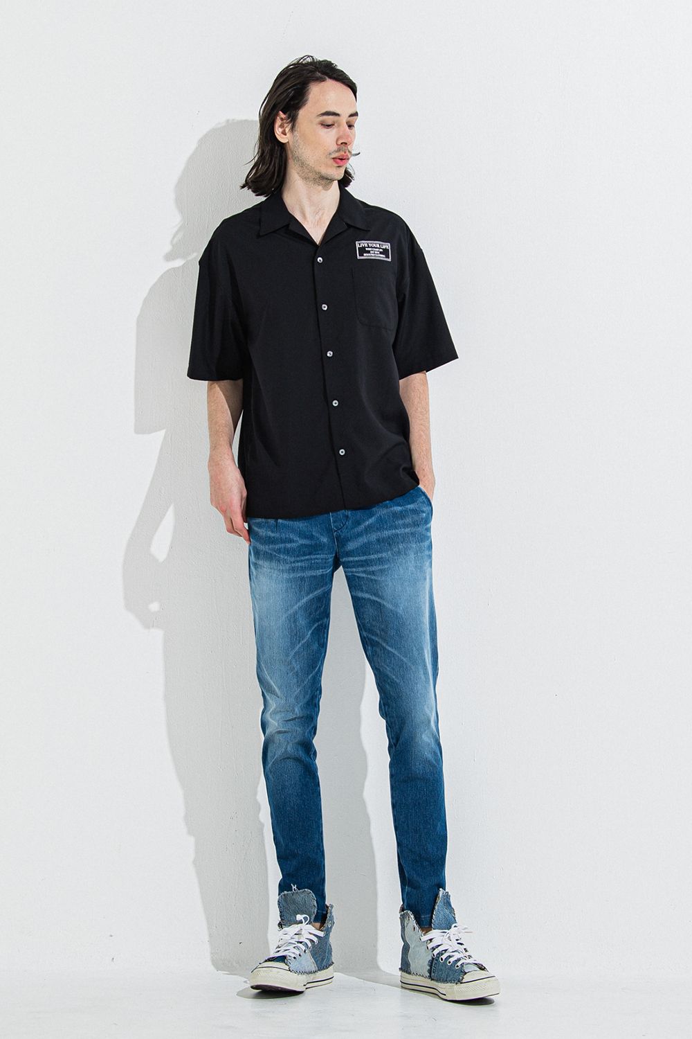DENIM JERSEY CHRIS EASY TUCK PT / デニム ジャージ クリス イージー タック パンツ