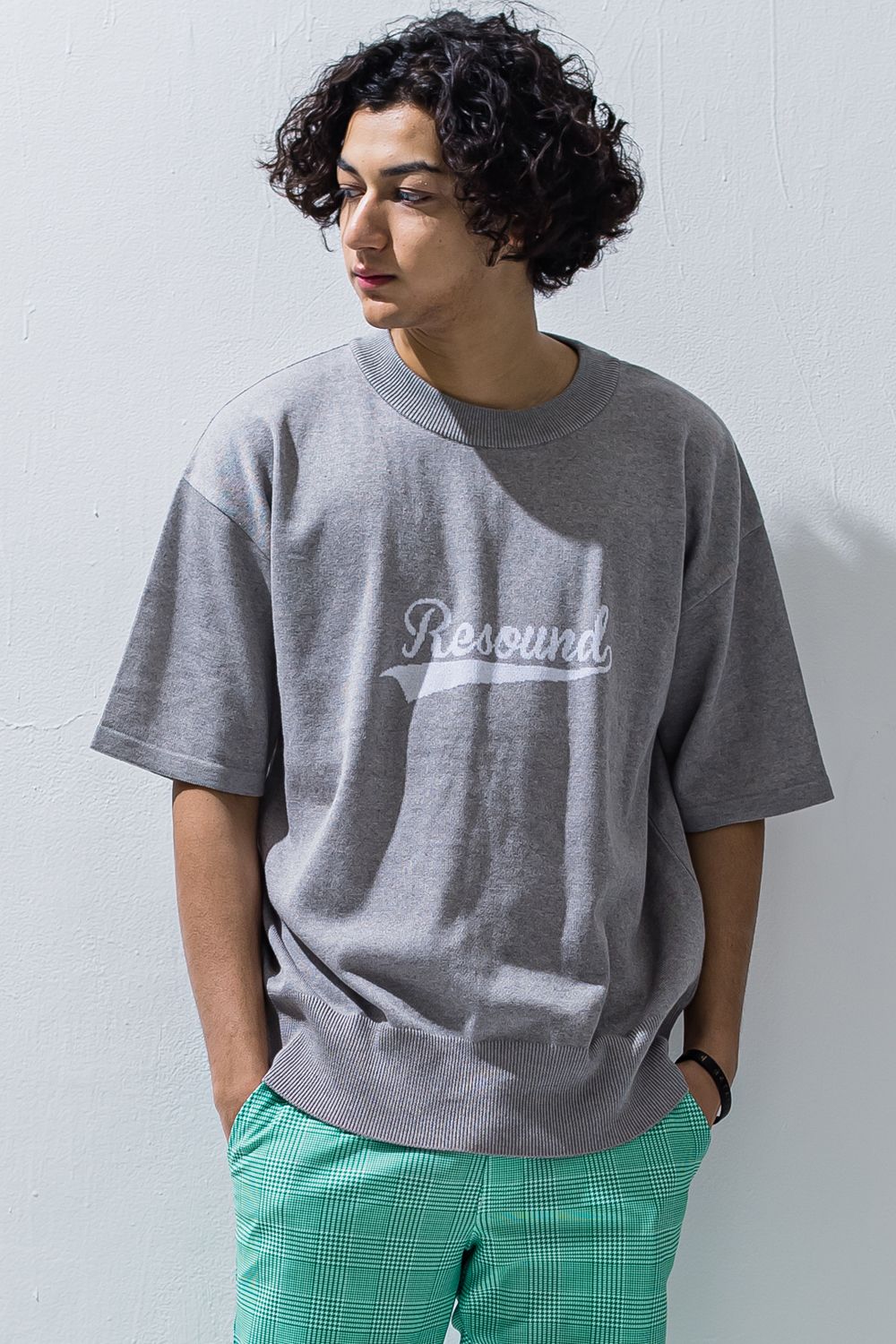 RESOUND CLOTHING - BB LOGO HALF KNIT / ベースボール ロゴ ハーフ