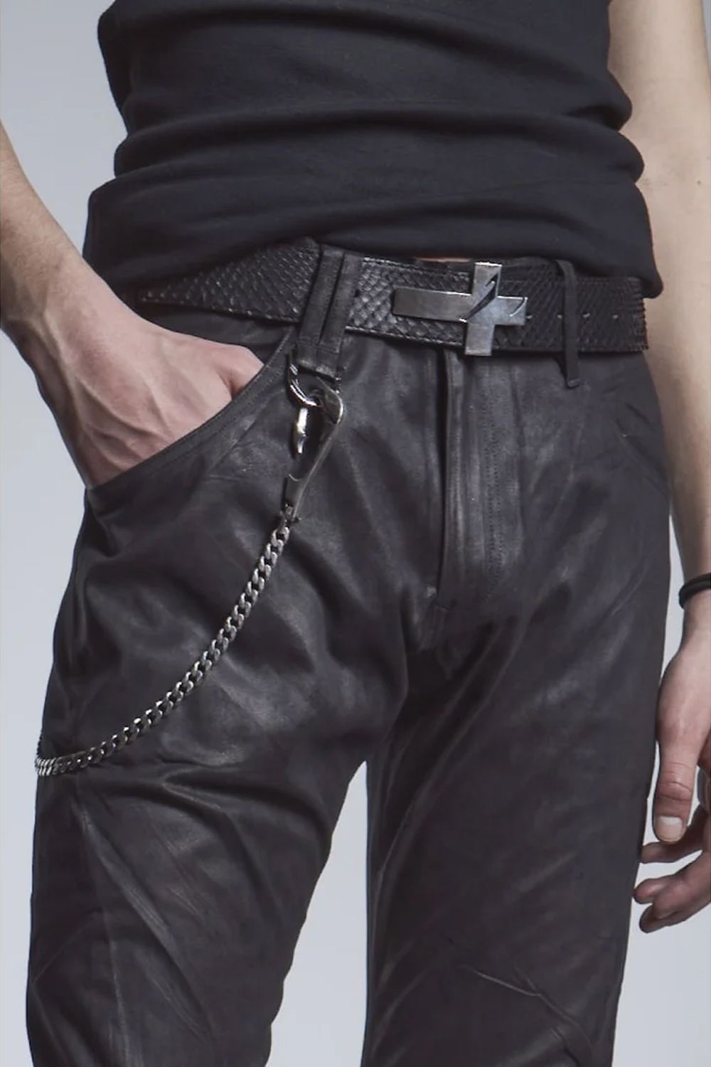 Python Belt / パイソンレザーベルト （バックル別売り）