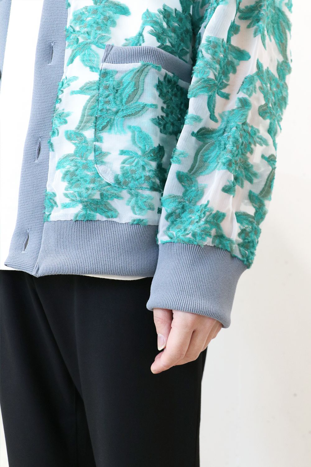 Mesh jaquard cardigan / メッシュ ジャガード カーディガン