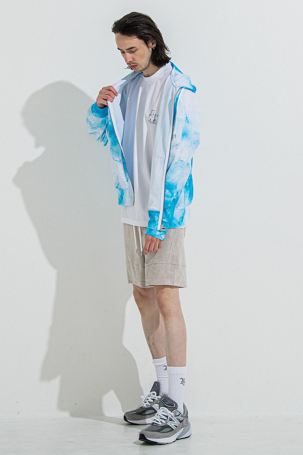 RASH OVER ZIPUP HOODIE / オーバーサイズ ジップアップ ラッシュガード パーカー