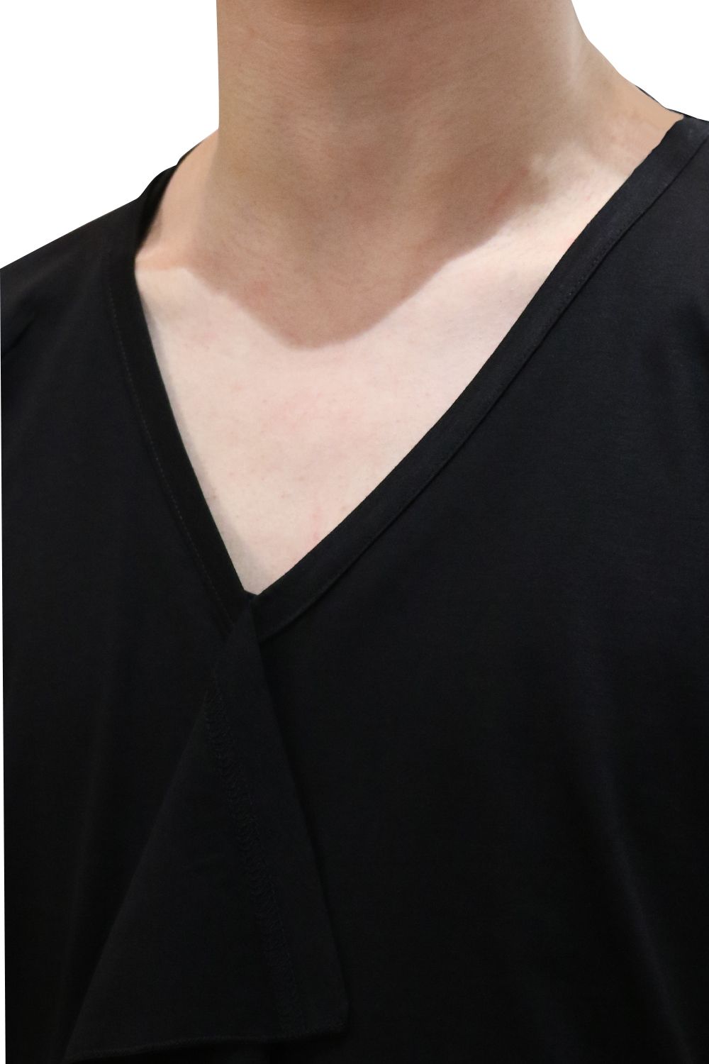 Viscose Organic Frill V Dolman T-Shirt / ヴィスコース オーガニック フリル ブイ ドルマン ティー シャツ
