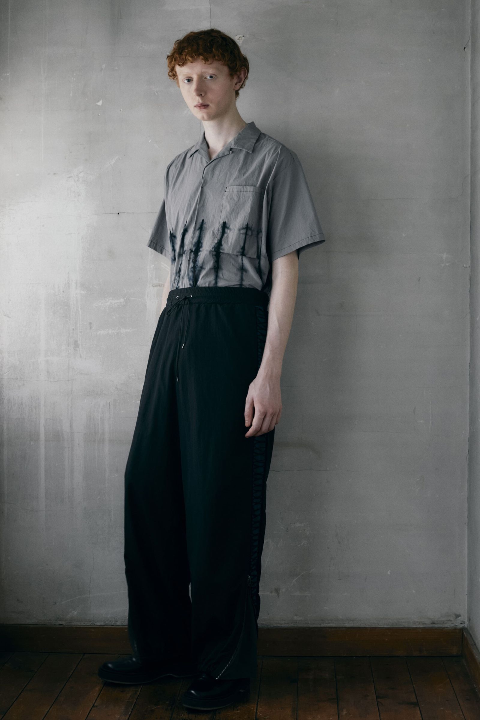 Hand-dyed open collar SH  / ハンドダイ オープンカラー シャツ
