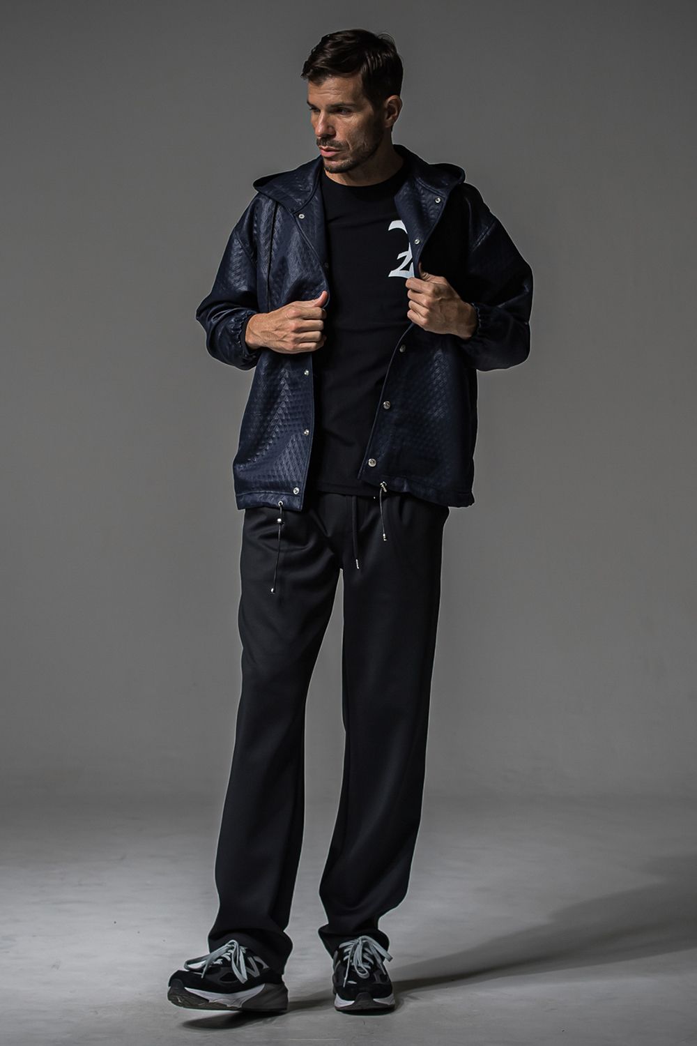 QUILTING COACH HOODIE / キルティング コーチジャケットパーカー