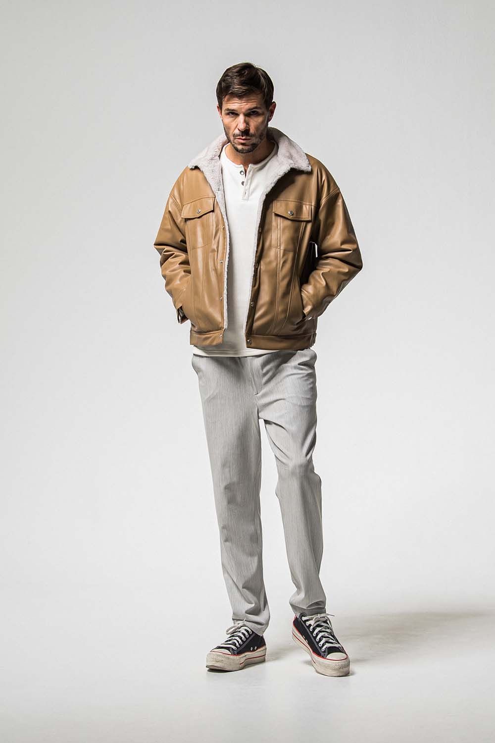 VELOURS FLEECE THERMAL HENRY / ベロア フリース サーマル ヘンリーネック