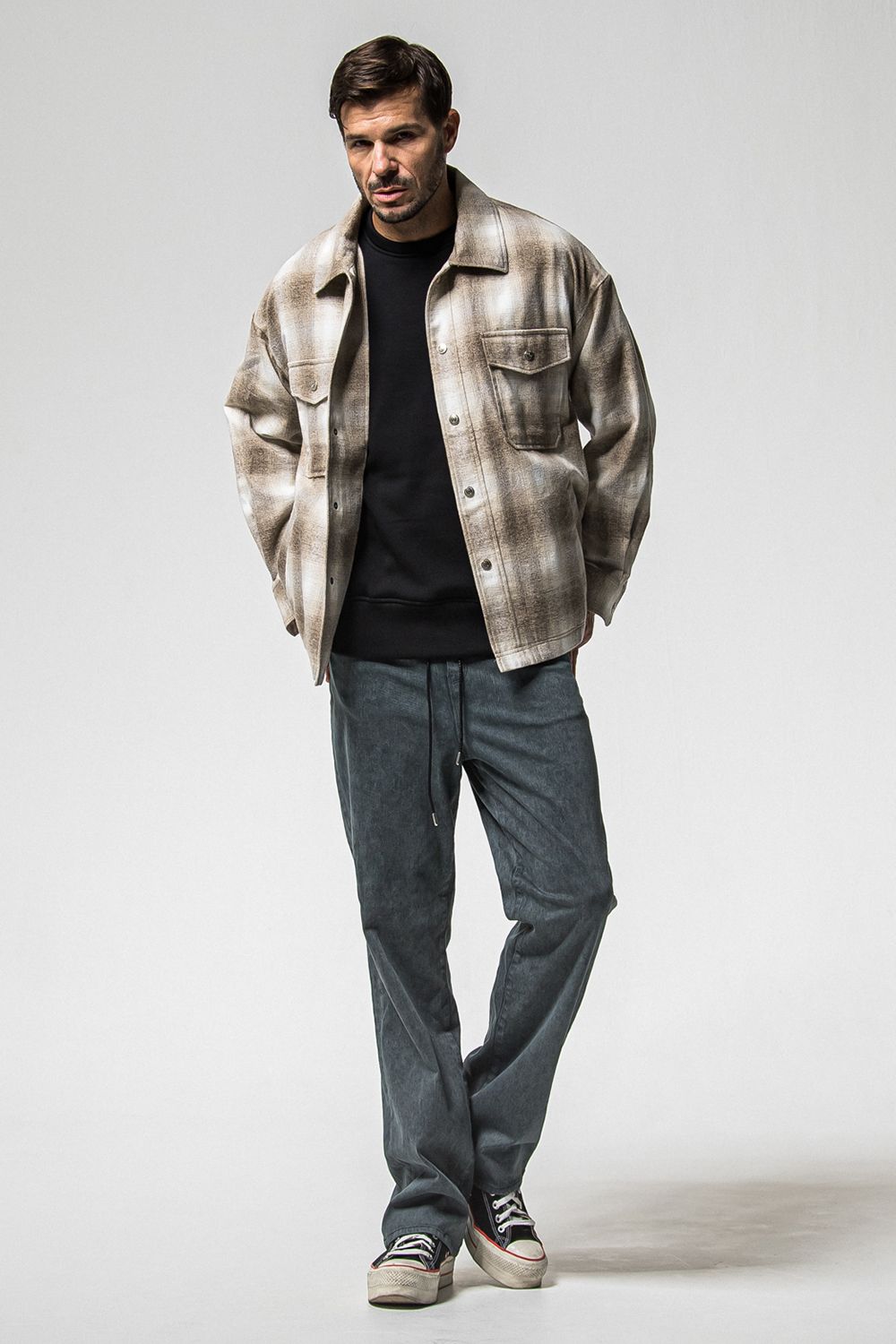 FRIDAY STANDARD LOGO VELOURS FLEECE TRINER / FRIDAYコラボ スタンダードロゴ 裏ベロアフリーストレーナー