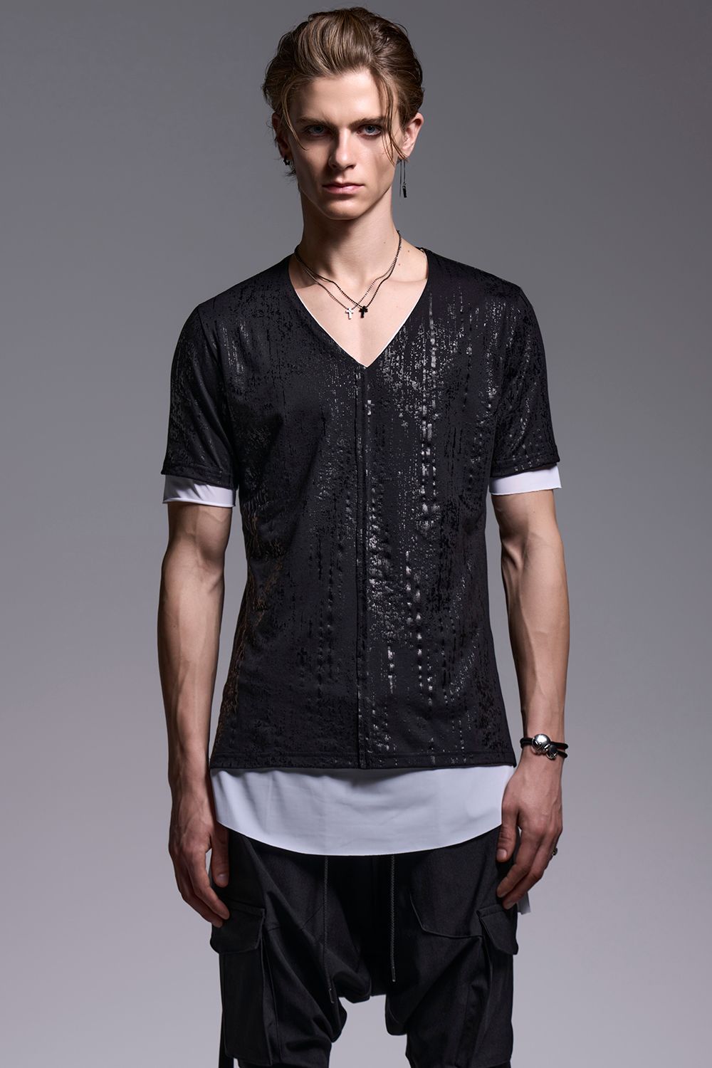 HAKU-BEATENJIKU Layered-T / 箔ベア天竺 レイヤード Tシャツ