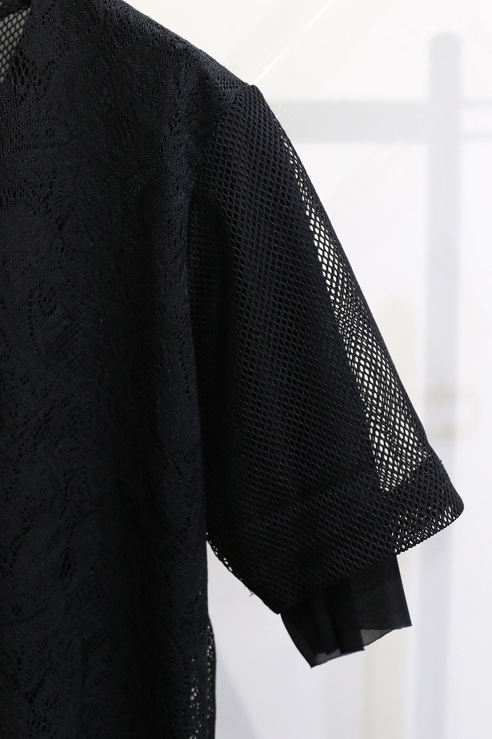 Lace&Mesh + Lining Jersey Layered T-Shirt / レースアンドメッシュ ジャガード ジャージ レイヤード ティーシャツ