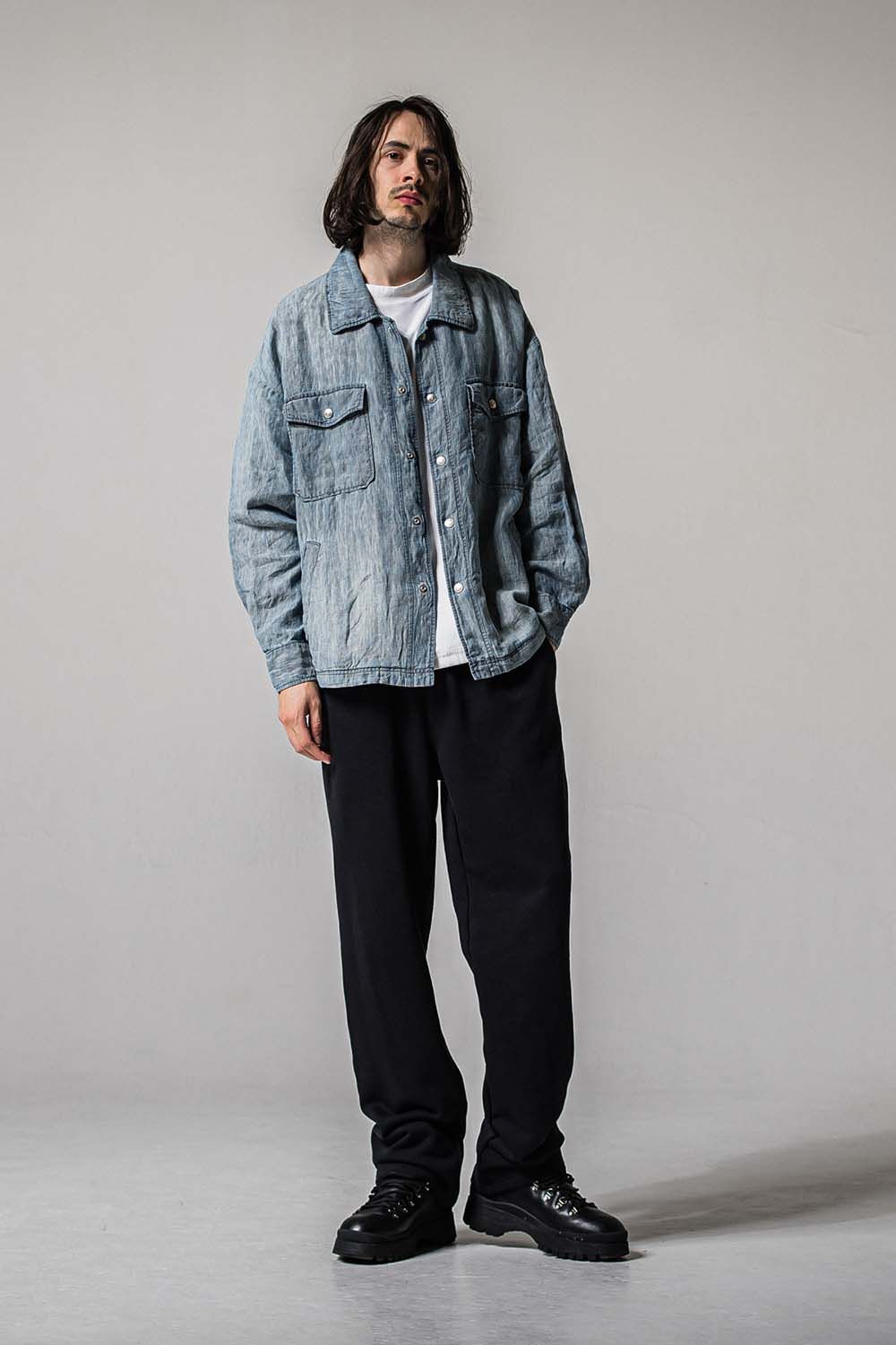 INDIGO LINEN JACK SHIRTS / インディゴ リネン ジャック シャツ