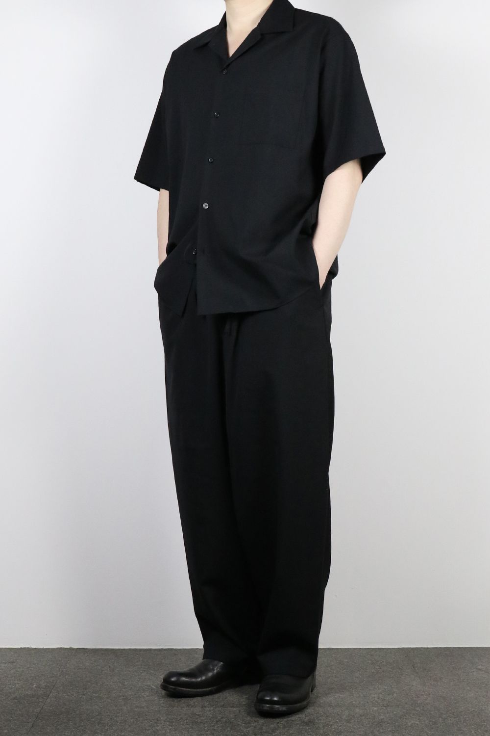 marka - TUMBLED WOOL TROPICAL OPEN COLLAR SHIRT S/S marka - TUMBLED WOOL TROPICAL OPEN COLLAR SHIRT S/S