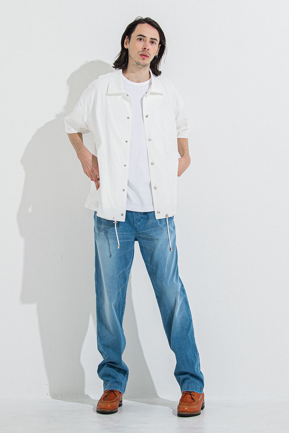 DENIM JERSEY WIDE PT / デニム ジャージ ワイド パンツ