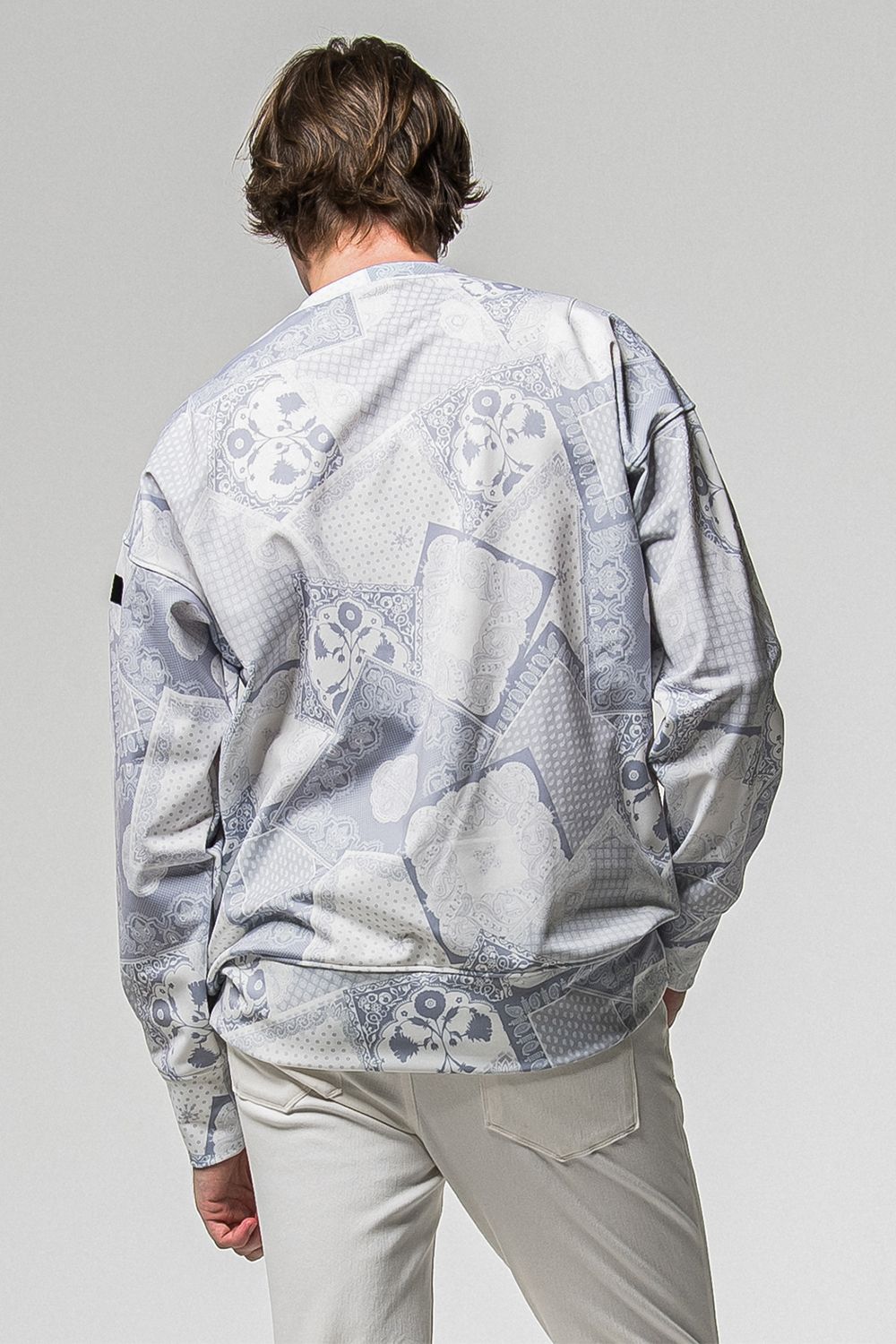 PAISLEY BACK FLEECE DROP TRAINER / 裏起毛 ペイズリー柄 ルーズトレーナー