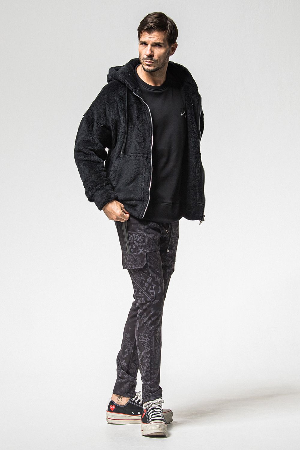 BOA ZIP LOOSE HOODIE / ボア ジップ ルーズ フーディ