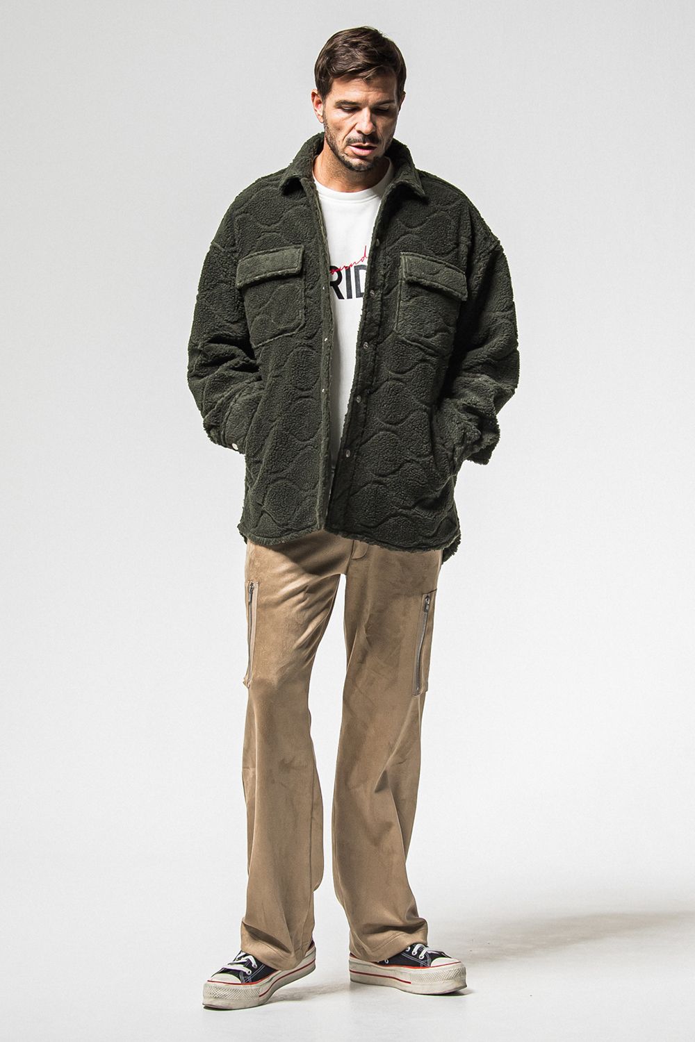 FRIDAY OLD LOGO VELOURS FLEECE TRINER / FRIDAYコラボ オールドロゴ 裏ベロアフリーストレーナー