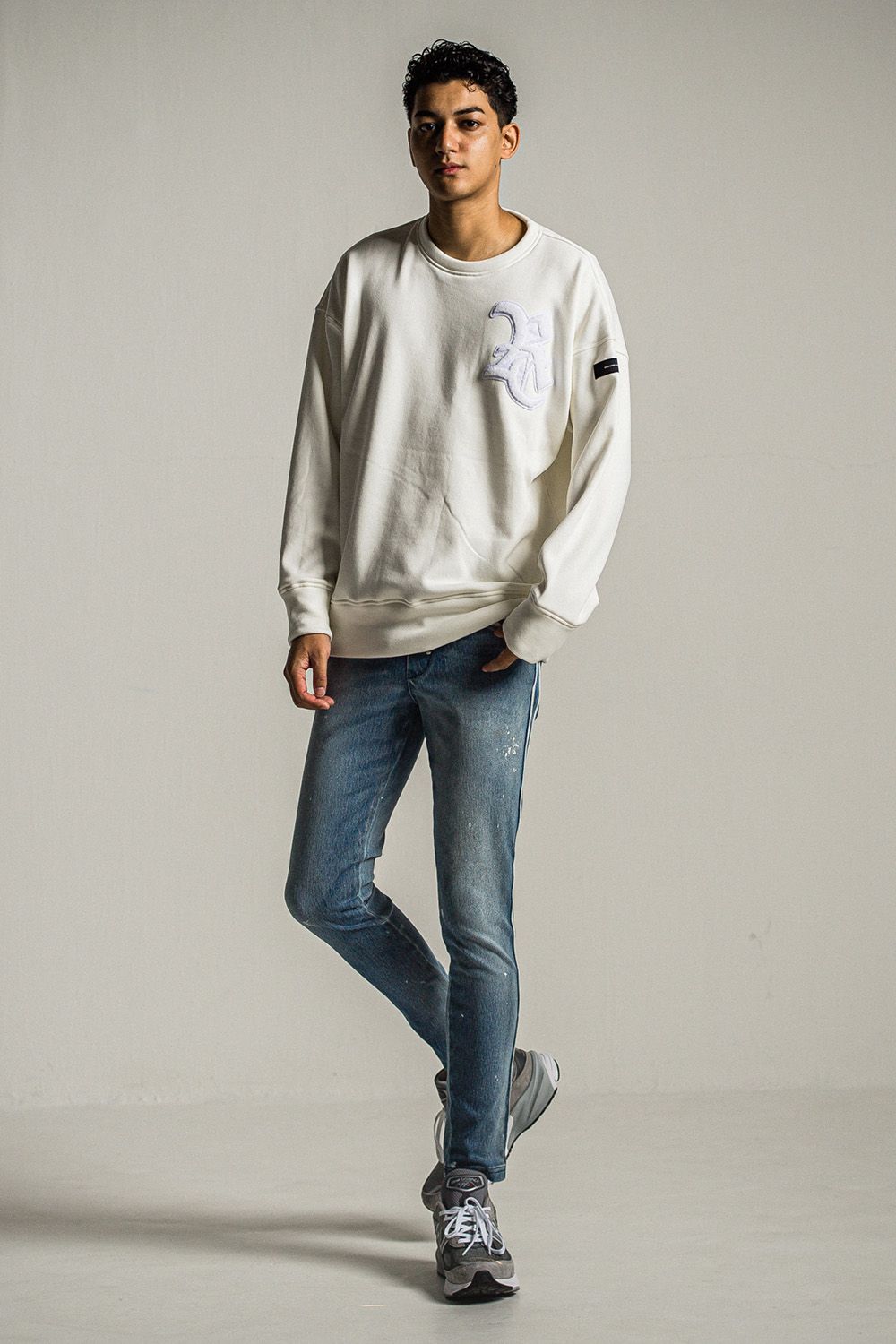RC CHENILLE VELOURS FLEECE DROP TRAINER / RC シェニール ベロア フリース ドロップ トレーナー