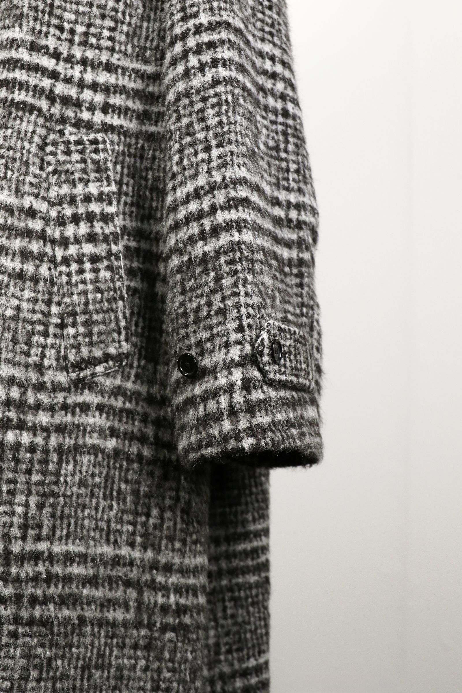 ALPACA SHAGGY PLAID WALK ABOUT COAT / アルパカシャギープレイド ウォークアバウトコート
