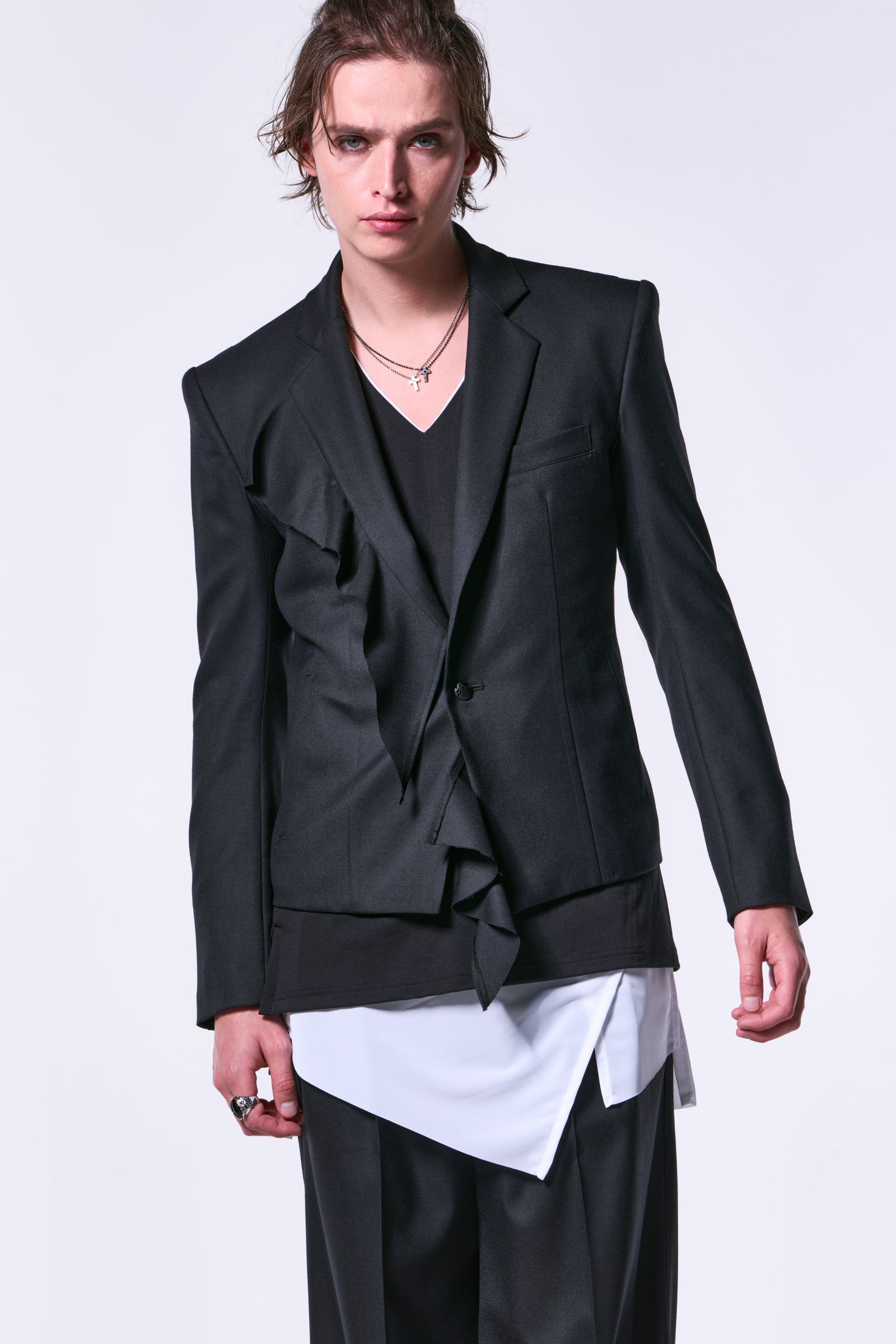 BEA-TENJIKU Slit Hem Layered T-Shirt / ベア天竺 スリットヘムレイヤードTシャツ