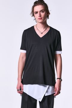BEA-TENJIKU Slit Hem Layered T-Shirt / ベア天竺 スリットヘムレイヤードTシャツ