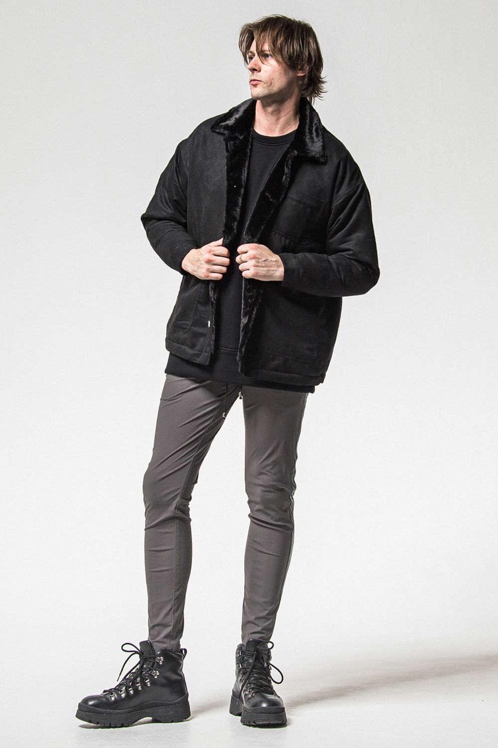 RC CHENILLE VELOURS FLEECE DROP TRINER / RC サガラ刺繍ワッペン ベロア フリース ドロップ トレーナー