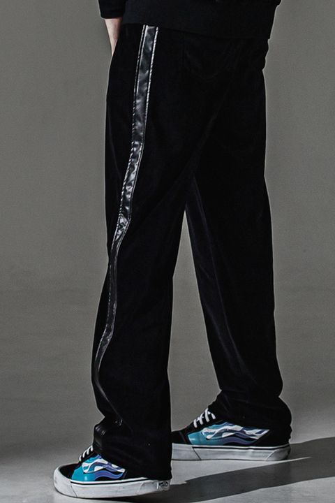 VELOUR SEMI WIDE TUCK PANTS / ベロア セミワイド ワイド タック パンツ