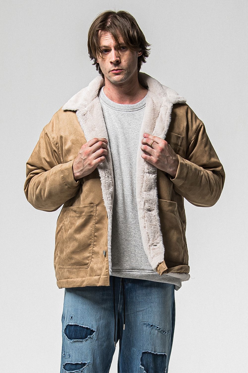 SUEDE FUR COVER ALL / スウェード ファー カバーオール