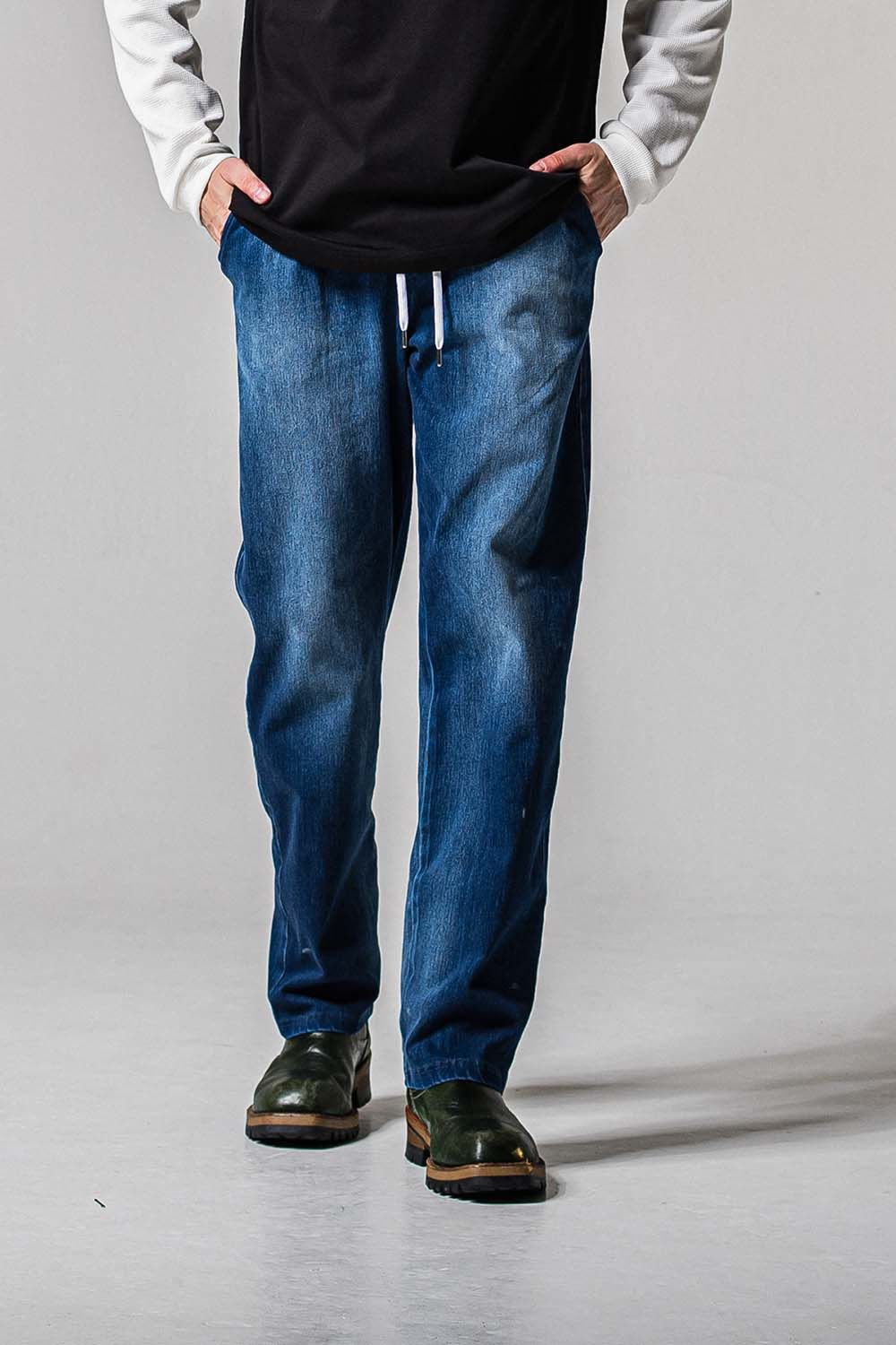 DENIM JERSEY WIDE PT / デニムジャージワイドパンツ