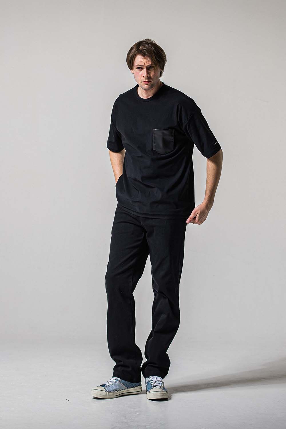 DENIM JERSEY WIDE PT / デニムジャージワイドパンツ