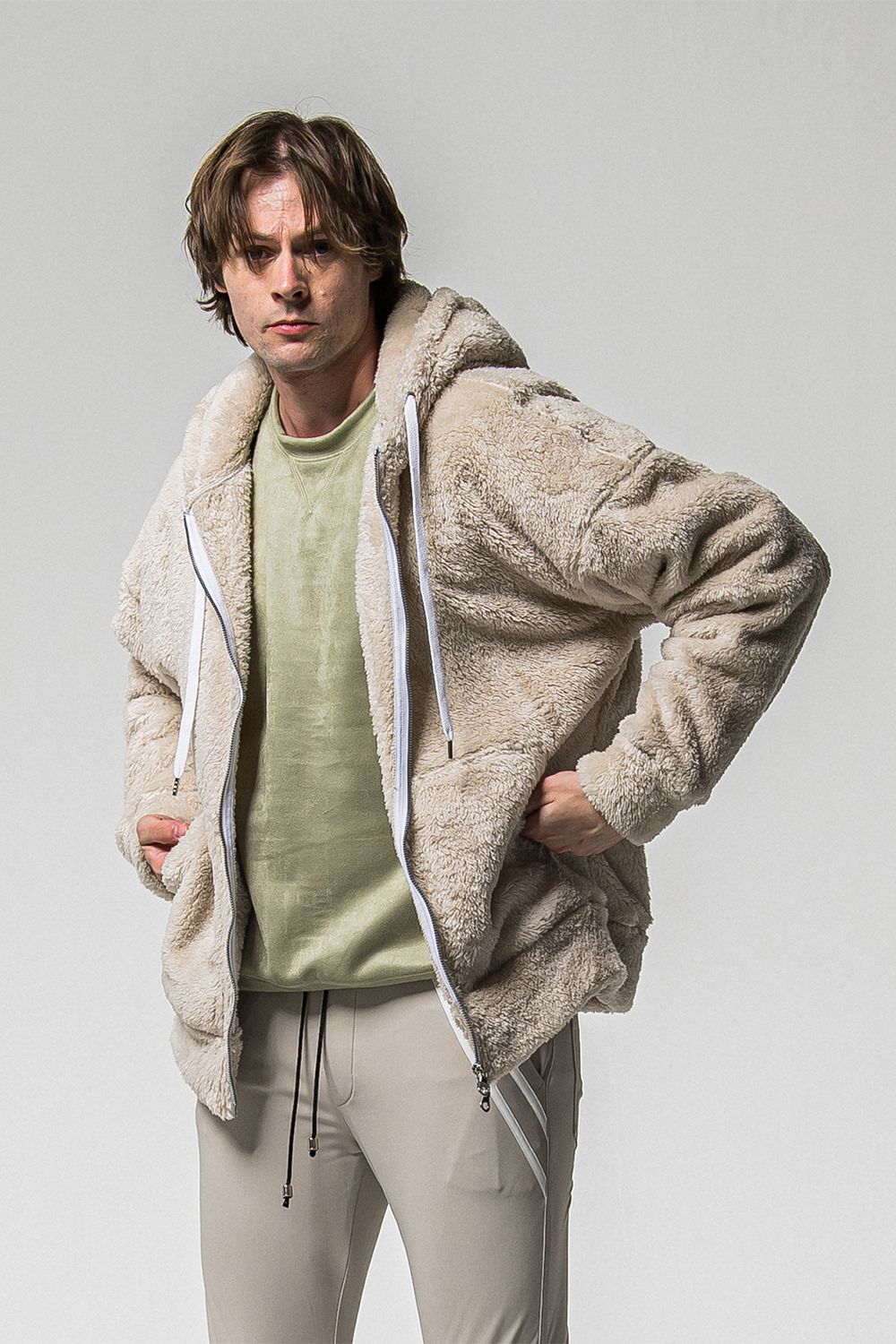 BOA ZIP LOOSE HOODIE / ボア ジップ ルーズ フーディ