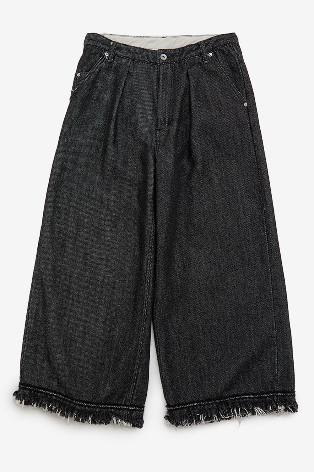 Lace tape denim wide slacks / レーステープ デニム ワイドスラックス