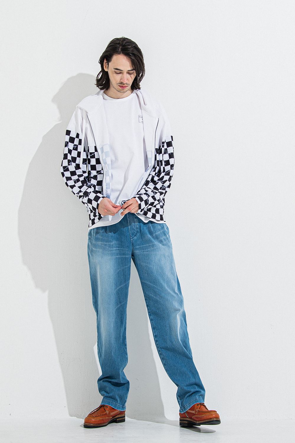 DENIM JERSEY WIDE PT / デニム ジャージ ワイド パンツ