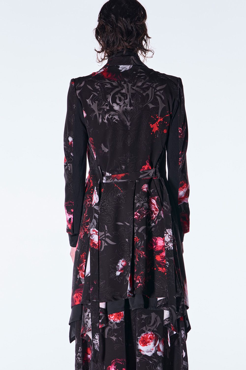 Goth Flora Suede Satin Flare Jacket  / ゴス フローラ スエード サテン フレア ジャケット