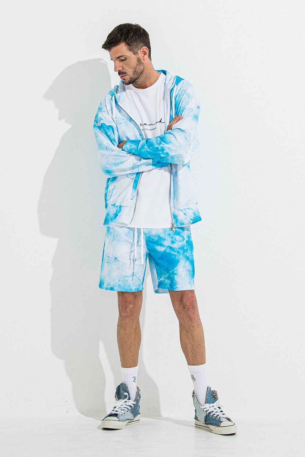 RASH OVER ZIPUP HOODIE / オーバーサイズ ジップアップ ラッシュガード パーカー