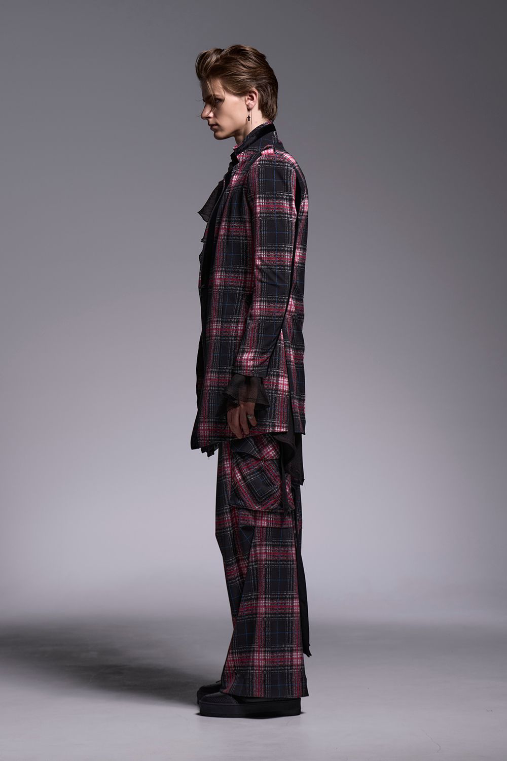 Pink Check Twill Cargo Pants / ピンクチェックツイル カーゴパンツ