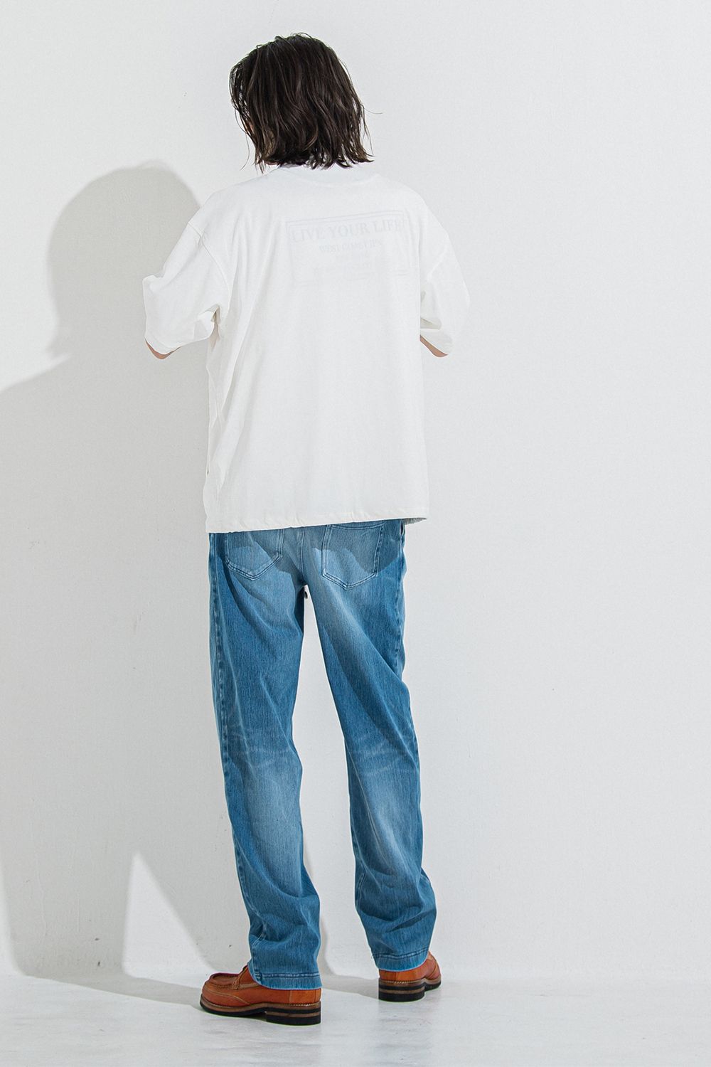 DENIM JERSEY WIDE PT / デニム ジャージ ワイド パンツ