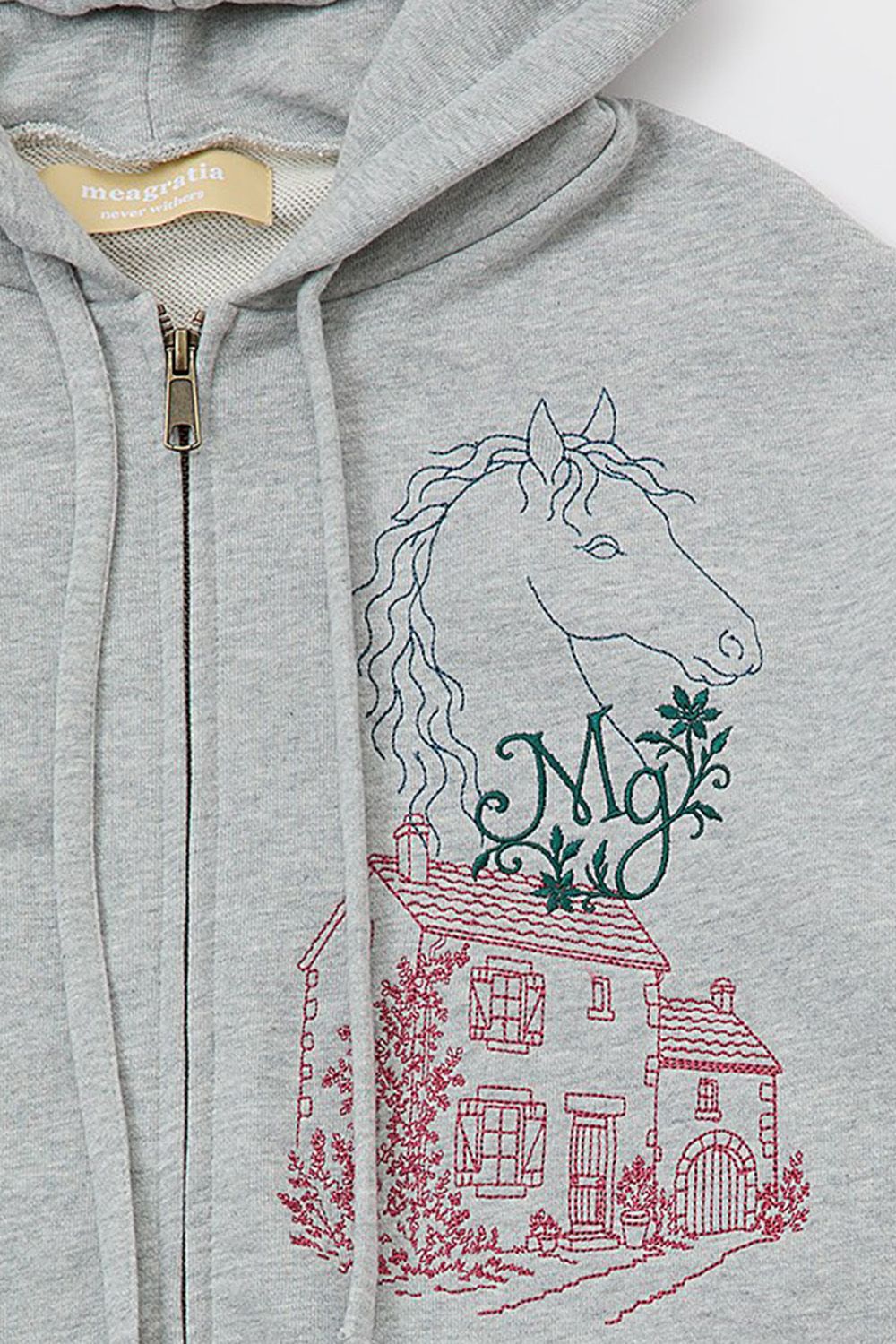 Embroidery zip-up hoodie / エンブロイダリー ジップアップ フーディー