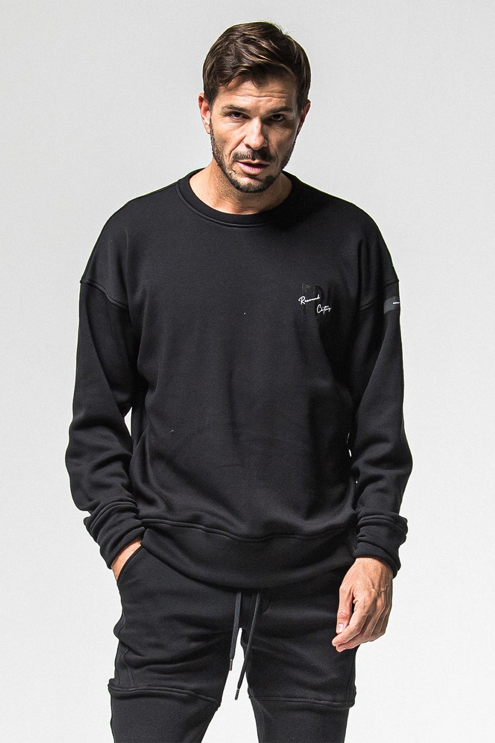 FRIDAY STANDARD LOGO VELOURS FLEECE TRINER / FRIDAYコラボ スタンダードロゴ 裏ベロアフリーストレーナー