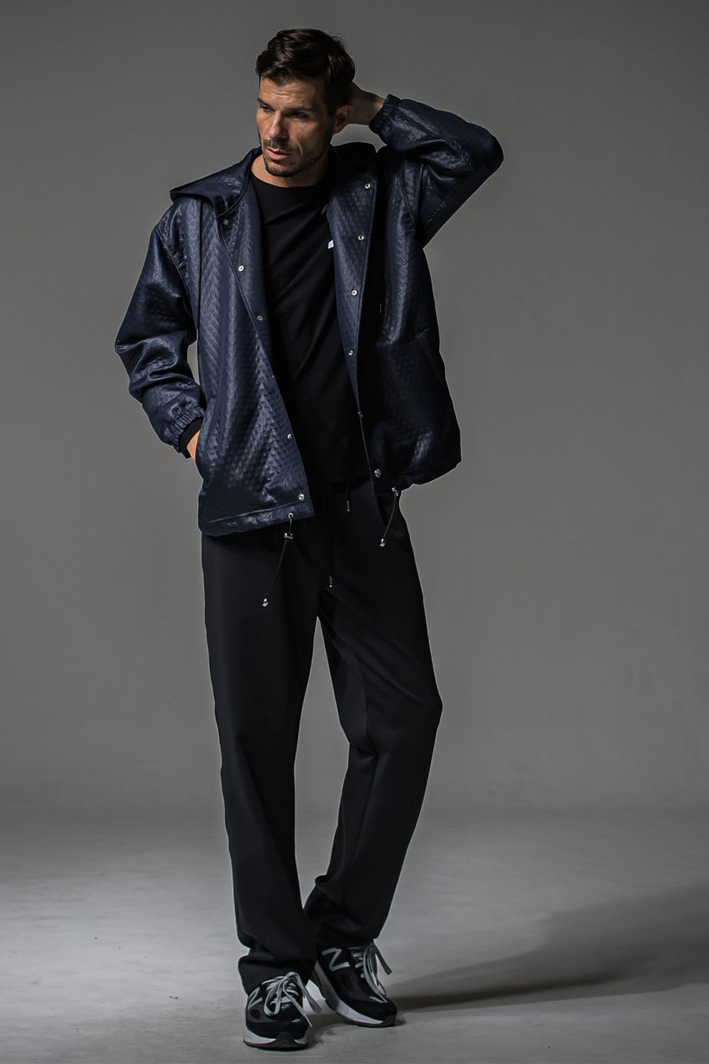 QUILTING COACH HOODIE / キルティング コーチジャケットパーカー