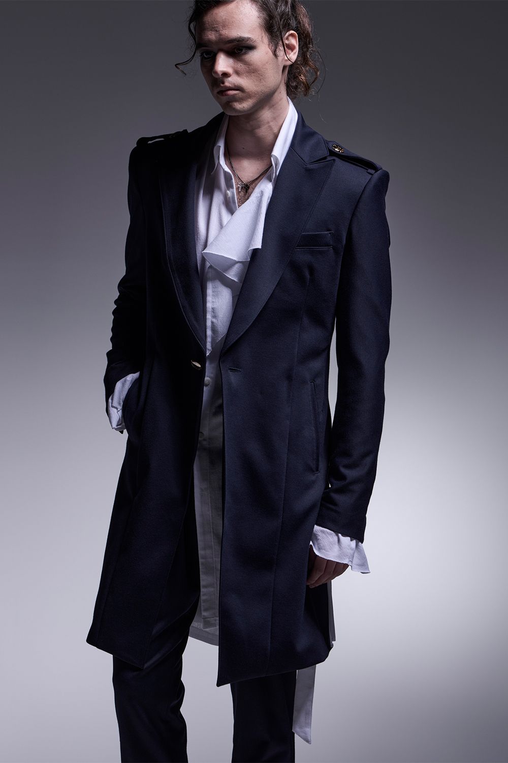 CHIRIMEN Shirring Frill Shirt / 縮緬 シャーリングフリルシャツ