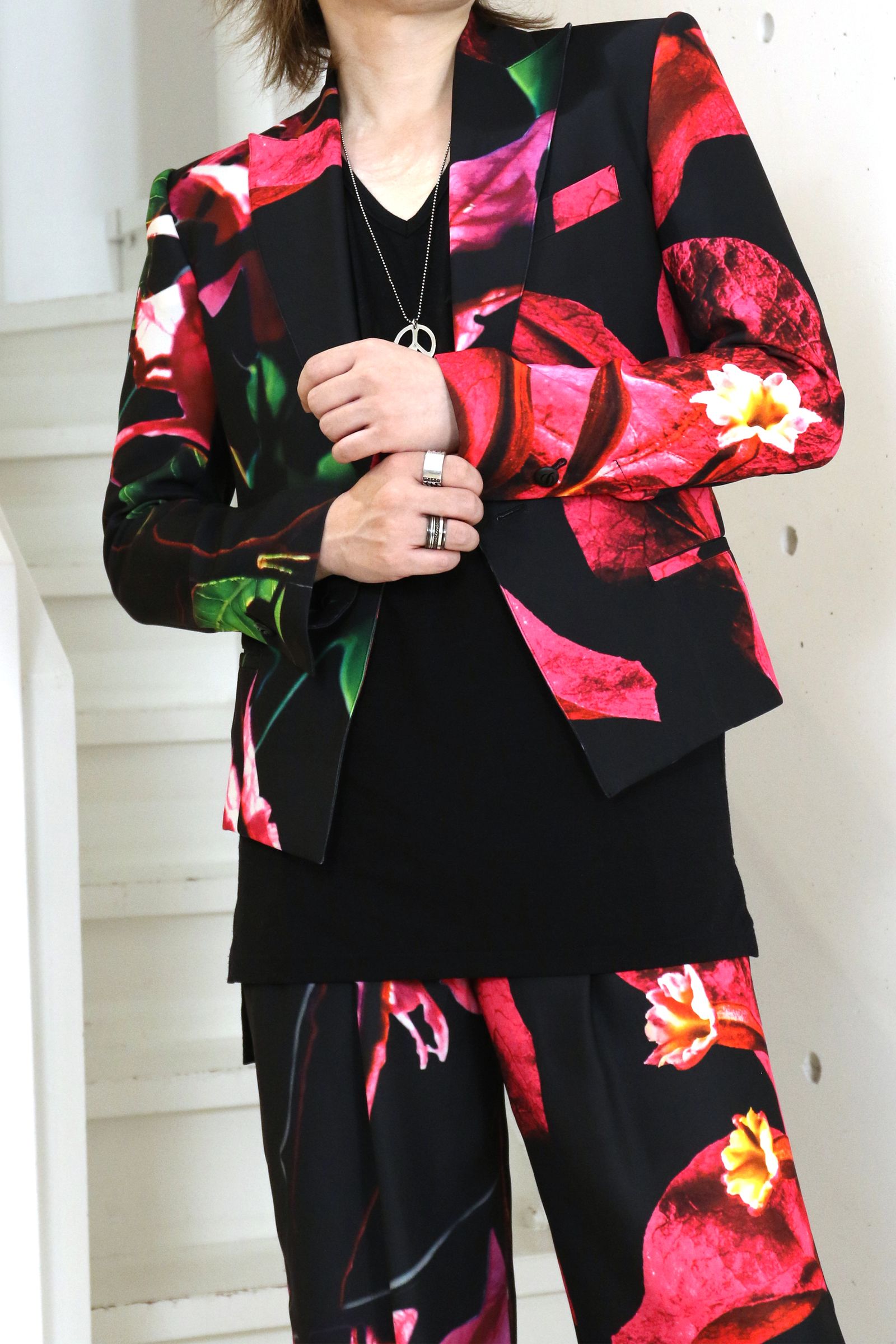 【COSTUME LINE】Eco Satin Bougainvillia Short Peaked Jacket / ブーゲンビリア ショートピークドジャケット
