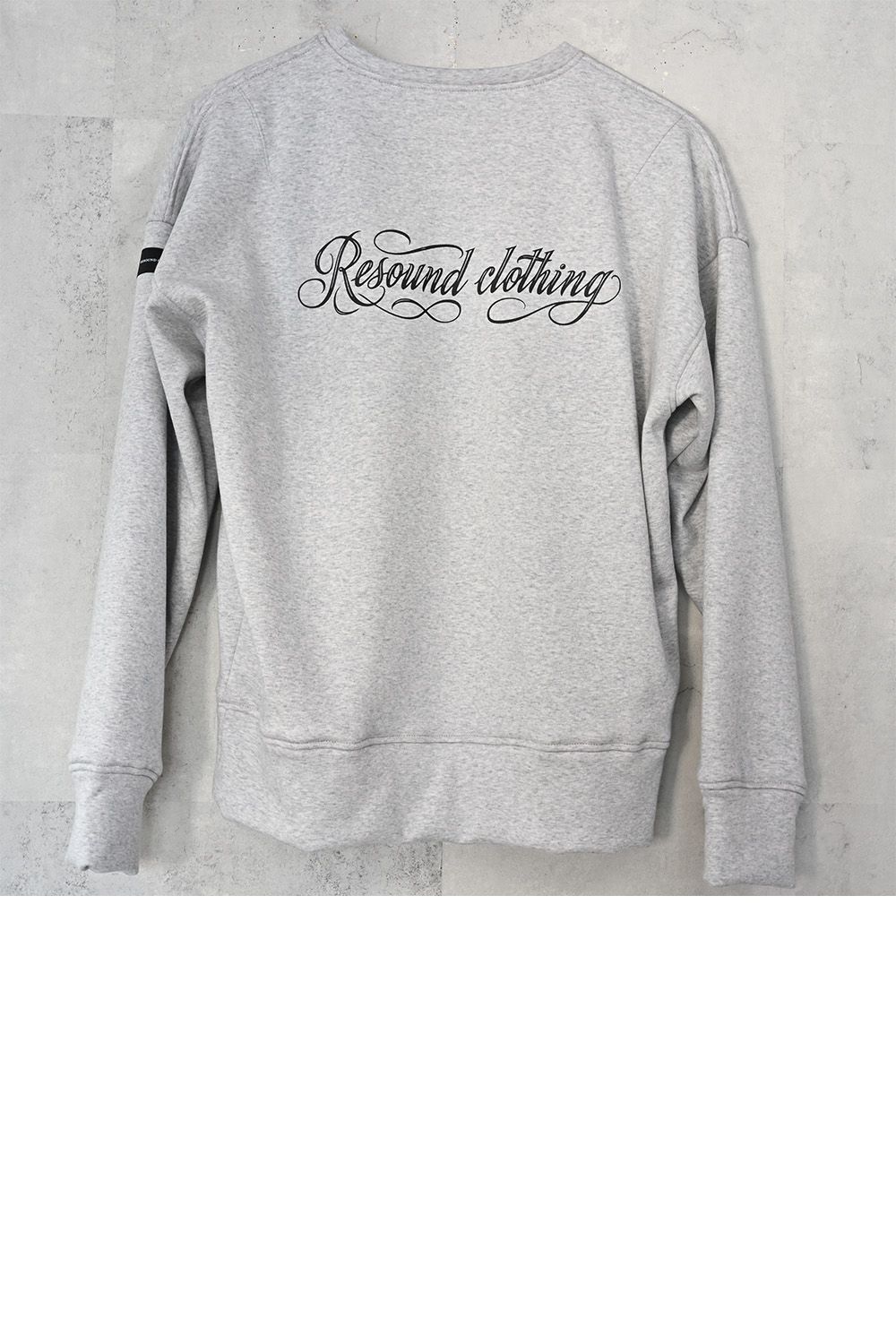 PIN ST RC velours fleece drop trainer / ピンストライプリサウンドロゴ 裏起毛 ベロア フリース ドロップショルダー ルーズトレーナー