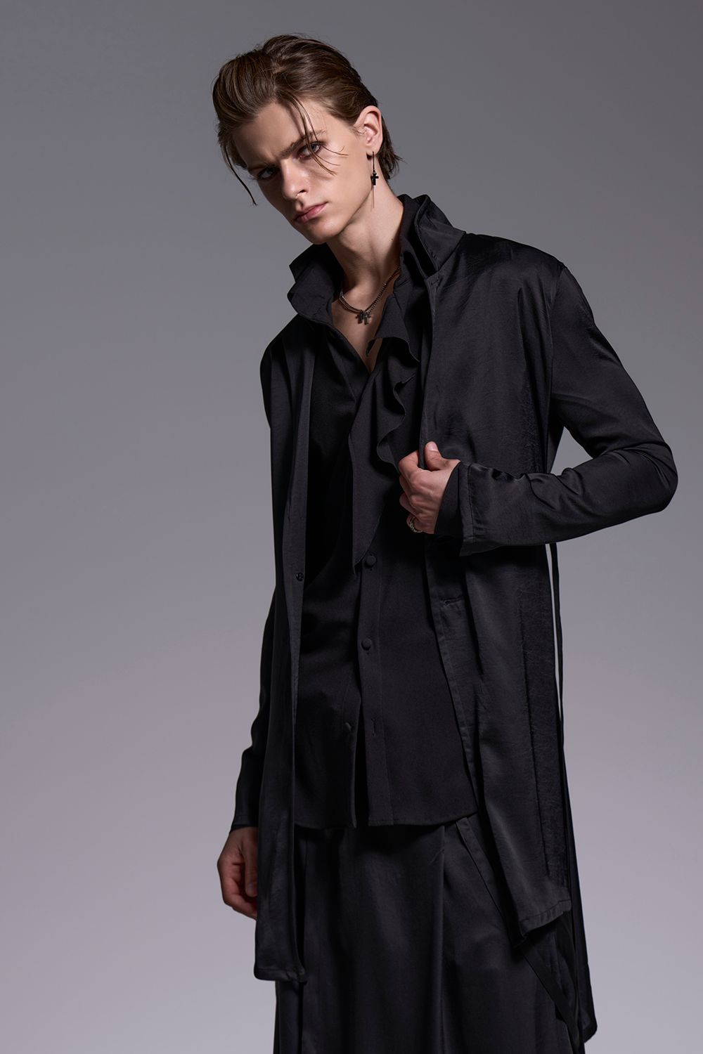 Vintage Satin Flare Shirts Jacket / ヴィンテージサテン フレア シャツ ジャケット