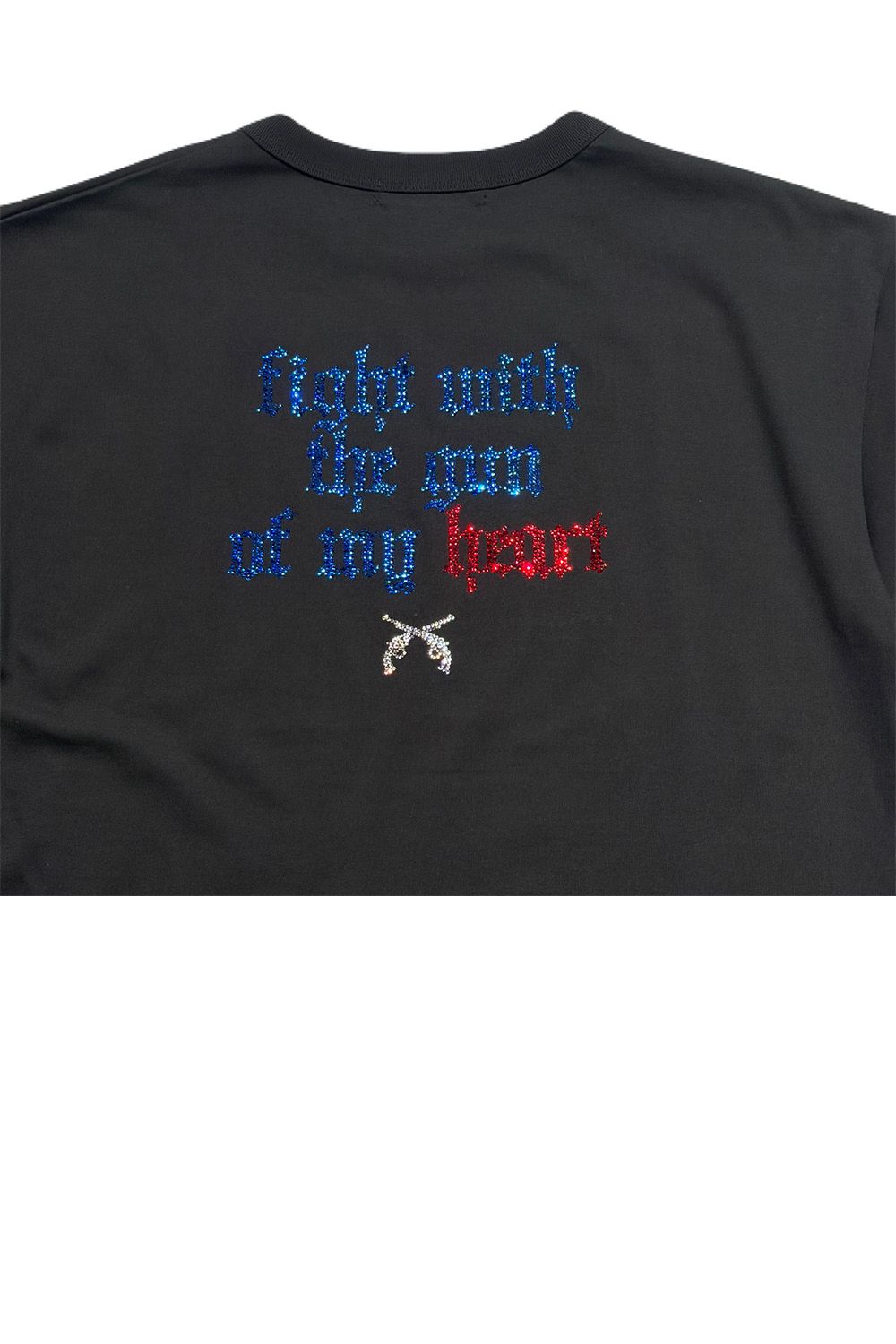 FANC/JER SS FIGHT/SW / ファンクション ジャージ Tシャツ クロス＆メッセージクリスタル クロスガン