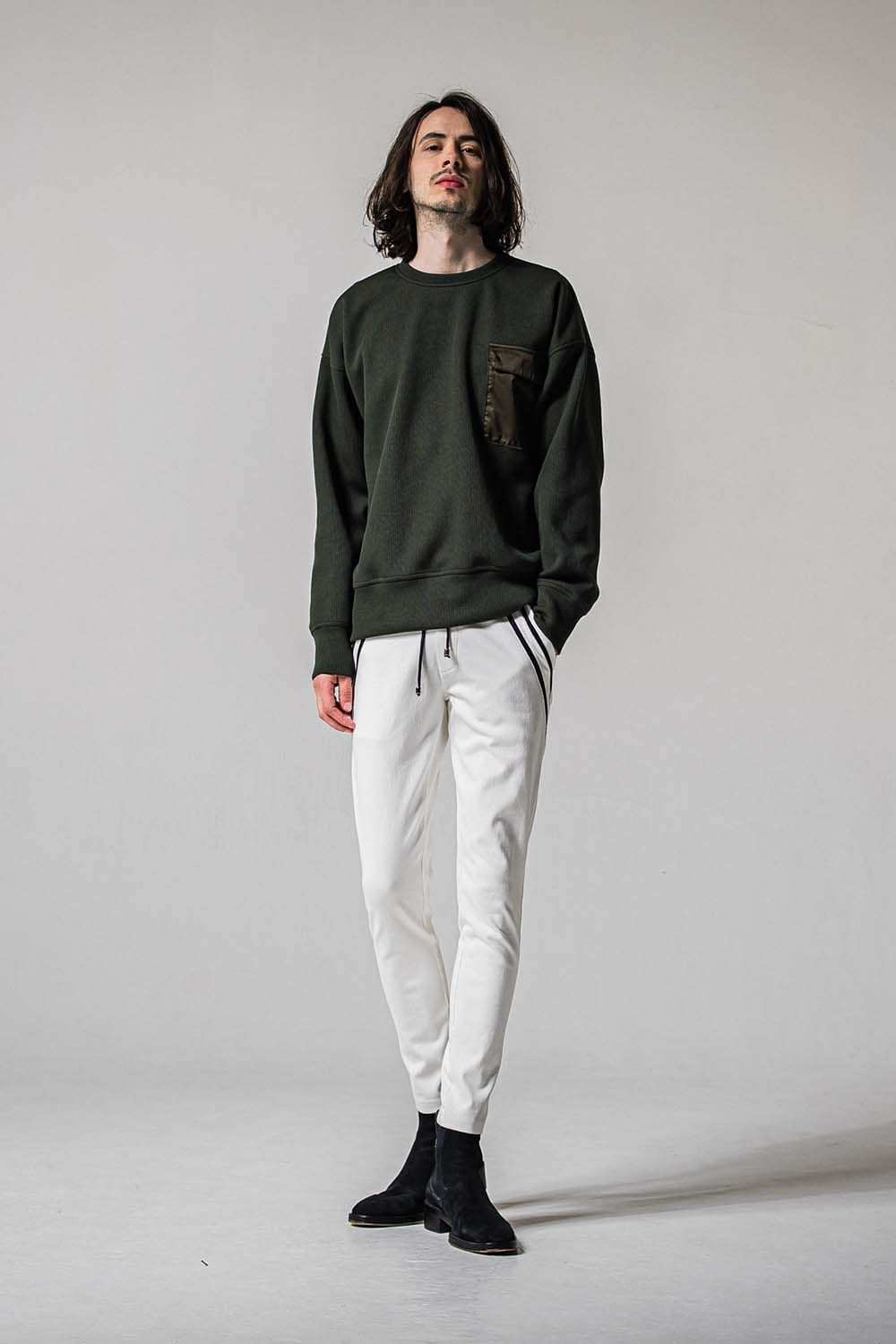 EX DENIM JERSEY EDGE PT / デニム ジャージ エッジ ラインパンツ