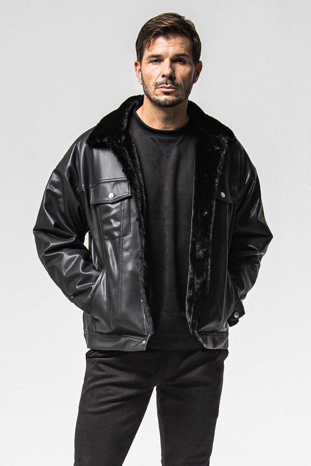 LEATHER FUR OVER G  / レザー ファー オーバー Gジャン
