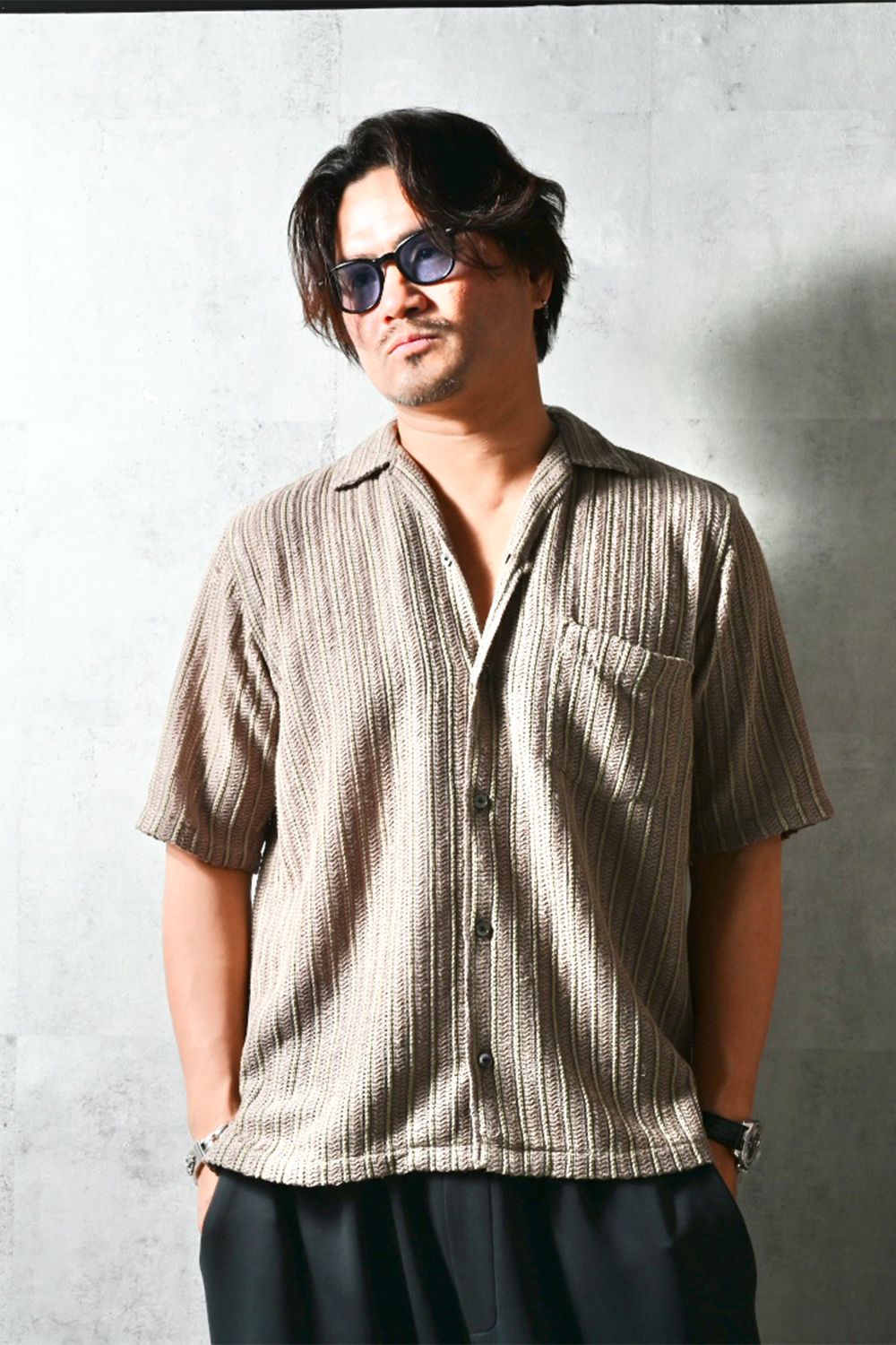 russel shirts / ラッセル織り オープンカラーシャツ