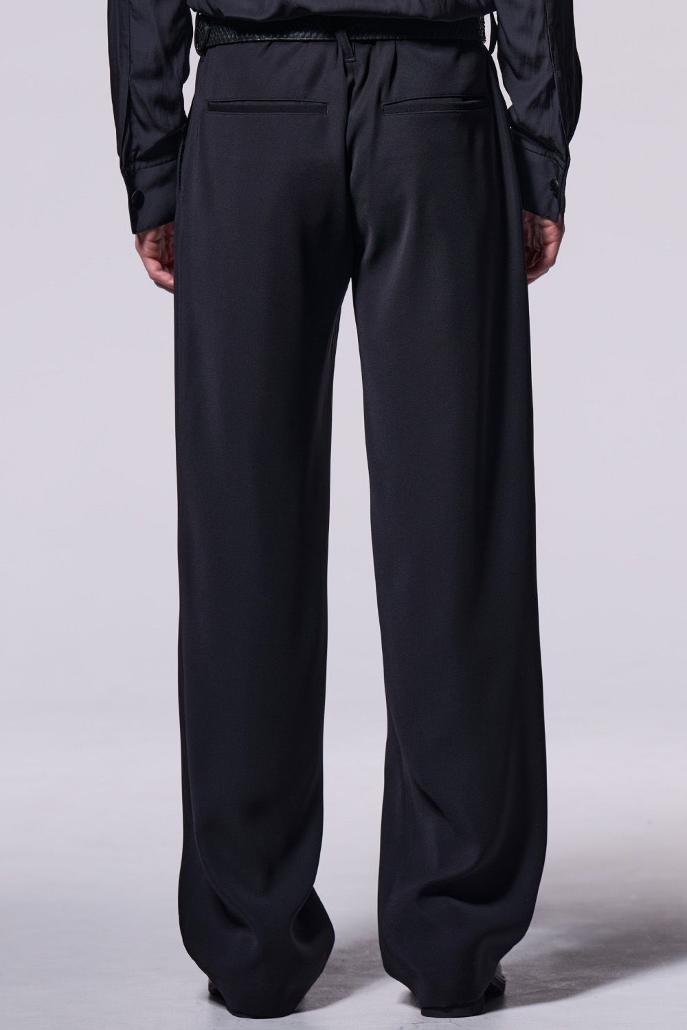 W-Satin Suede Easy Wide Slacks / ダブルサテン スエード イージー ワイド スラックス