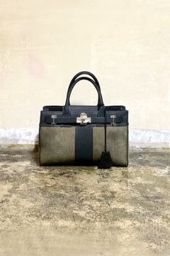 TOTE(S) BLACK × KAHKI - REMAKEVINTAGE / トート(S)