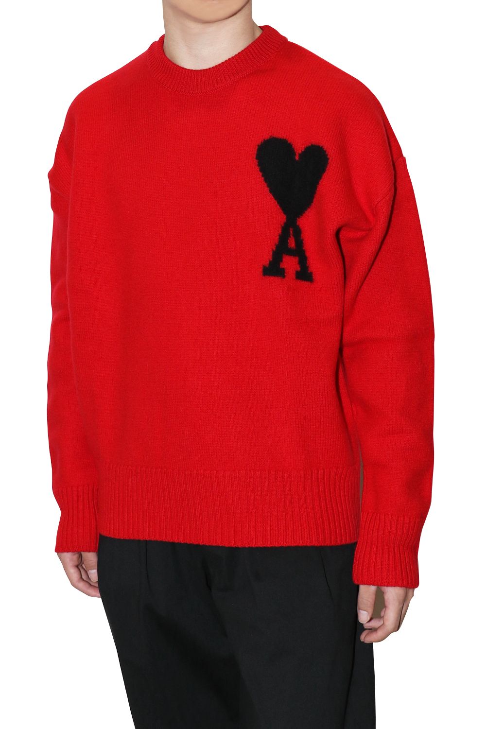 AMI Alexandre Mattiussi - AMI DE COEUR CREW NECK SWEATER / アミ ドゥ クール クルーネック  セーター | laid-back